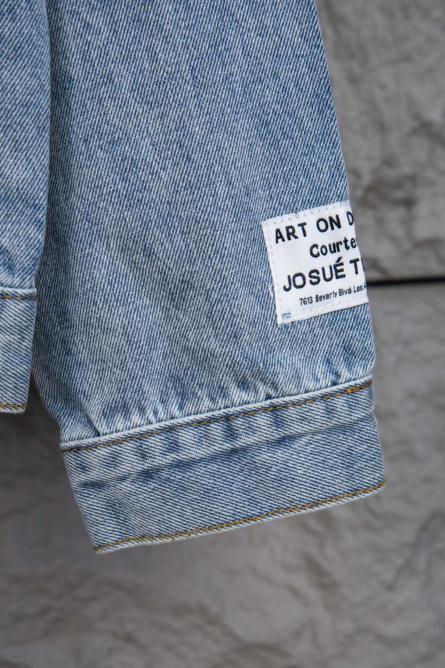 Style number: M221 P260 GALLERY DEPT. 22fw Vintage Andy Denim Jacket embroidered black logo washed distressed denim jacket denim jacket couple same style Size: S-XL